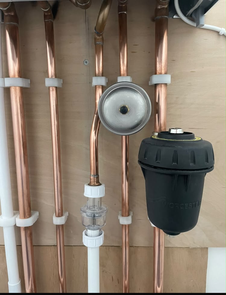 Worcester system filter on copper pipework